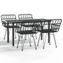 Juego de comedor de jardín 5 piezas ratán sintético negro von , Gartensets - Ref: Foro24-3157868, Preis: 384,30 €, Rabatt: %