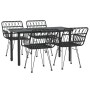 Juego de comedor de jardín 5 piezas ratán sintético negro von , Gartensets - Ref: Foro24-3157868, Preis: 384,30 €, Rabatt: %