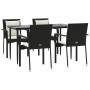 Set de muebles jardín 5 pzas con cojines ratán sintético negro by , Garden sets - Ref: Foro24-3185097, Price: 383,75 €, Disco...