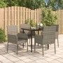 Set comedor jardín 5 pzas y cojines ratán sintético negro gris von , Gartensets - Ref: Foro24-3185150, Preis: 332,67 €, Rabat...