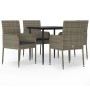 Set comedor jardín 5 pzas y cojines ratán sintético negro gris von , Gartensets - Ref: Foro24-3185150, Preis: 332,67 €, Rabat...