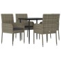 Set comedor jardín 5 pzas y cojines ratán sintético negro gris von , Gartensets - Ref: Foro24-3185150, Preis: 332,67 €, Rabat...