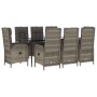 Set comedor jardín 9 pzas y cojines ratán sintético negro gris by , Garden sets - Ref: Foro24-3185184, Price: 1,00 €, Discoun...