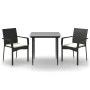 Set comedor de jardín 3 pzas con cojines ratán sintético negro von , Gartensets - Ref: Foro24-3185119, Preis: 223,79 €, Rabat...