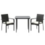 Set comedor de jardín 3 pzas con cojines ratán sintético negro von , Gartensets - Ref: Foro24-3185119, Preis: 223,79 €, Rabat...