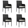 Set de muebles jardín 5 pzas con cojines ratán sintético negro by , Garden sets - Ref: Foro24-3185144, Price: 334,73 €, Disco...