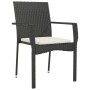 Set comedor de jardín 3 pzas con cojines ratán sintético negro by , Garden sets - Ref: Foro24-3185131, Price: 203,05 €, Disco...