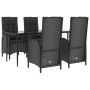 Set de muebles jardín 5 pzas con cojines ratán sintético negro by , Garden sets - Ref: Foro24-3185171, Price: 600,60 €, Disco...