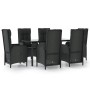 Set de comedor de jardín 7 pzas y cojines ratán sintético negro von , Gartensets - Ref: Foro24-3185192, Preis: 846,06 €, Raba...