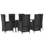 Set de comedor de jardín 7 pzas y cojines ratán sintético negro von , Gartensets - Ref: Foro24-3185192, Preis: 846,06 €, Raba...