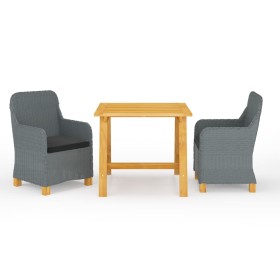 Juego de comedor para jardín 3 piezas gris claro de vidaXL, Conjuntos de jardín - Ref: Foro24-3068733, Precio: 337,17 €, Desc...