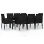 Set de comedor de jardín 9 pzas y cojines ratán sintético negro de , Conjuntos de jardín - Ref: Foro24-3185146, Precio: 587,7...