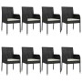 Set de comedor de jardín 9 pzas y cojines ratán sintético negro de , Conjuntos de jardín - Ref: Foro24-3185146, Precio: 587,7...