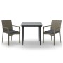 Set comedor jardín 3 pzas y cojines ratán sintético negro gris by , Garden sets - Ref: Foro24-3185125, Price: 222,39 €, Disco...
