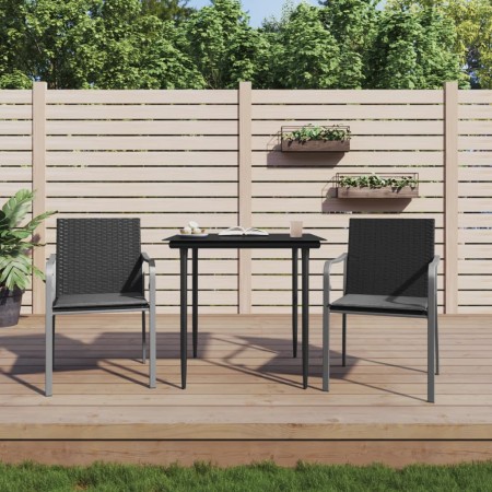 Juego comedor jardín 3 piezas y cojines ratán sintético y acero von , Gartensets - Ref: Foro24-3186939, Preis: 216,12 €, Raba...