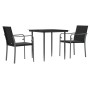 Juego comedor jardín 3 piezas y cojines ratán sintético y acero von , Gartensets - Ref: Foro24-3186939, Preis: 216,12 €, Raba...