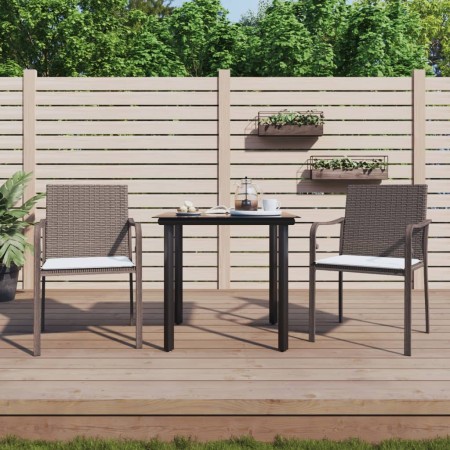Juego comedor jardín 3 piezas y cojines ratán sintético y acero by , Garden sets - Ref: Foro24-3186953, Price: 188,66 €, Disc...
