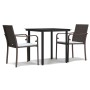 Juego comedor jardín 3 piezas y cojines ratán sintético y acero by , Garden sets - Ref: Foro24-3186953, Price: 188,66 €, Disc...