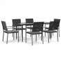 Juego comedor jardín 7 piezas y cojines ratán sintético y acero von , Gartensets - Ref: Foro24-3187010, Preis: 389,66 €, Raba...