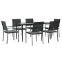 Juego comedor jardín 7 piezas y cojines ratán sintético y acero von , Gartensets - Ref: Foro24-3187010, Preis: 389,66 €, Raba...
