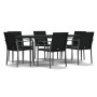 Juego comedor jardín 7 piezas y cojines ratán sintético y acero von , Gartensets - Ref: Foro24-3186951, Preis: 524,44 €, Raba...