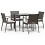 Juego comedor jardín 5 piezas y cojines ratán sintético y acero von , Gartensets - Ref: Foro24-3186970, Preis: 369,90 €, Raba...
