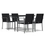 Juego comedor jardín 5 piezas y cojines ratán sintético y acero by , Garden sets - Ref: Foro24-3186947, Price: 353,83 €, Disc...