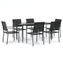 Juego de comedor para jardín 7 piezas ratán sintético y acero de , Conjuntos de jardín - Ref: Foro24-3187012, Precio: 370,87 ...