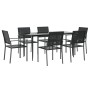 Juego de comedor para jardín 7 piezas ratán sintético y acero de , Conjuntos de jardín - Ref: Foro24-3187012, Precio: 370,87 ...