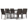 Juego comedor jardín 7 piezas y cojines ratán sintético y acero von , Gartensets - Ref: Foro24-3186958, Preis: 409,77 €, Raba...