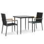Juego de comedor para jardín 3 piezas acero y textilene negro von , Gartensets - Ref: Foro24-3187033, Preis: 209,62 €, Rabatt: %