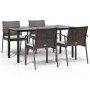 Juego comedor jardín 5 piezas y cojines ratán sintético y acero by , Garden sets - Ref: Foro24-3186993, Price: 405,11 €, Disc...