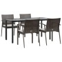 Juego comedor jardín 5 piezas y cojines ratán sintético y acero by , Garden sets - Ref: Foro24-3186993, Price: 405,11 €, Disc...