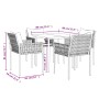 Juego comedor jardín 5 piezas y cojines ratán sintético y acero by , Garden sets - Ref: Foro24-3187052, Price: 439,61 €, Disc...