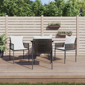 Juego comedor jardín 5 piezas y cojines ratán sintético y acero von , Gartensets - Ref: Foro24-3187050, Preis: 386,57 €, Raba...