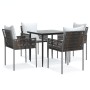 Juego comedor jardín 5 piezas y cojines ratán sintético y acero von , Gartensets - Ref: Foro24-3187050, Preis: 386,57 €, Raba...