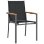 Juego de comedor para jardín 7 piezas acero y textilene negro von , Gartensets - Ref: Foro24-3187046, Preis: 406,51 €, Rabatt: %