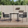 Set comedor jardín 3 pzas y cojines acero ratán sintético negro de , Conjuntos de jardín - Ref: Foro24-3187065, Precio: 251,2...