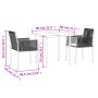 Set comedor jardín 3 pzas y cojines acero ratán sintético negro de , Conjuntos de jardín - Ref: Foro24-3187065, Precio: 251,2...