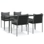 Juego comedor jardín 5 piezas y cojines ratán sintético y acero von , Gartensets - Ref: Foro24-3187059, Preis: 492,68 €, Raba...