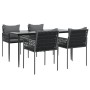 Juego comedor jardín 5 piezas y cojines ratán sintético y acero von , Gartensets - Ref: Foro24-3187059, Preis: 492,68 €, Raba...
