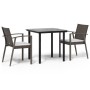 Juego comedor jardín 3 piezas y cojines ratán sintético y acero by , Garden sets - Ref: Foro24-3186985, Price: 228,36 €, Disc...