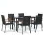Juego de comedor para jardín 7 piezas acero y textilene negro by , Garden sets - Ref: Foro24-3187044, Price: 411,25 €, Discou...