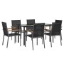 Juego de comedor para jardín 7 piezas acero y textilene negro by , Garden sets - Ref: Foro24-3187044, Price: 411,25 €, Discou...