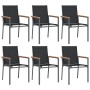 Juego de comedor para jardín 7 piezas acero y textilene negro by , Garden sets - Ref: Foro24-3187044, Price: 411,25 €, Discou...