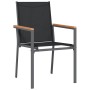 Juego de comedor para jardín 7 piezas acero y textilene negro by , Garden sets - Ref: Foro24-3187044, Price: 411,25 €, Discou...
