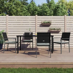 Juego comedor jardín 5 piezas y cojines ratán sintético y acero by , Garden sets - Ref: Foro24-3187025, Price: 318,15 €, Disc...