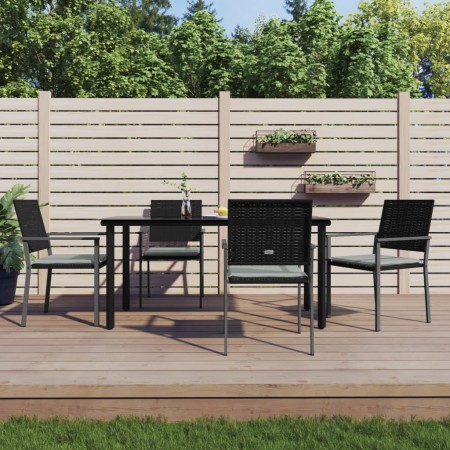 Juego comedor jardín 5 piezas y cojines ratán sintético y acero von , Gartensets - Ref: Foro24-3187025, Preis: 318,15 €, Raba...