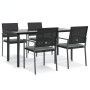 Juego comedor jardín 5 piezas y cojines ratán sintético y acero von , Gartensets - Ref: Foro24-3187025, Preis: 318,15 €, Raba...