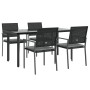 Juego comedor jardín 5 piezas y cojines ratán sintético y acero von , Gartensets - Ref: Foro24-3187025, Preis: 318,15 €, Raba...